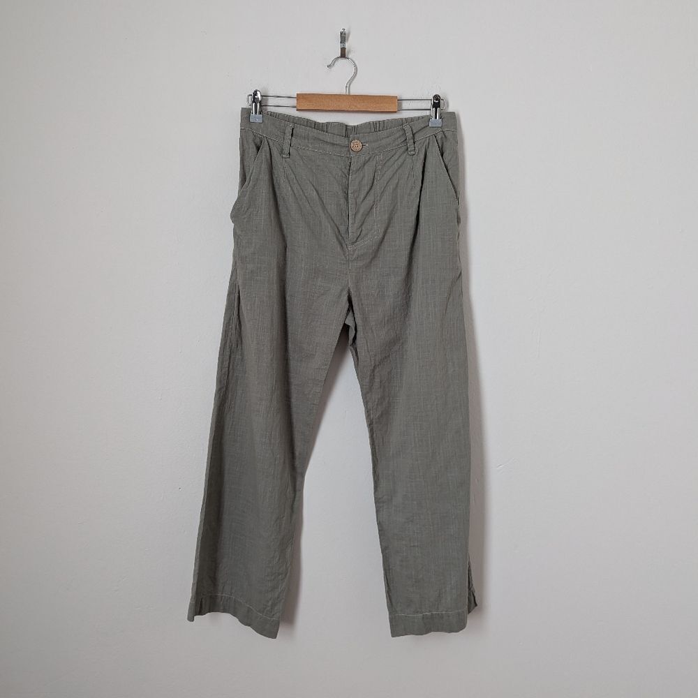 Past Life The Collective sage green Dead Sea recycled linen cotton relaxed pants - Picture 2 of 6